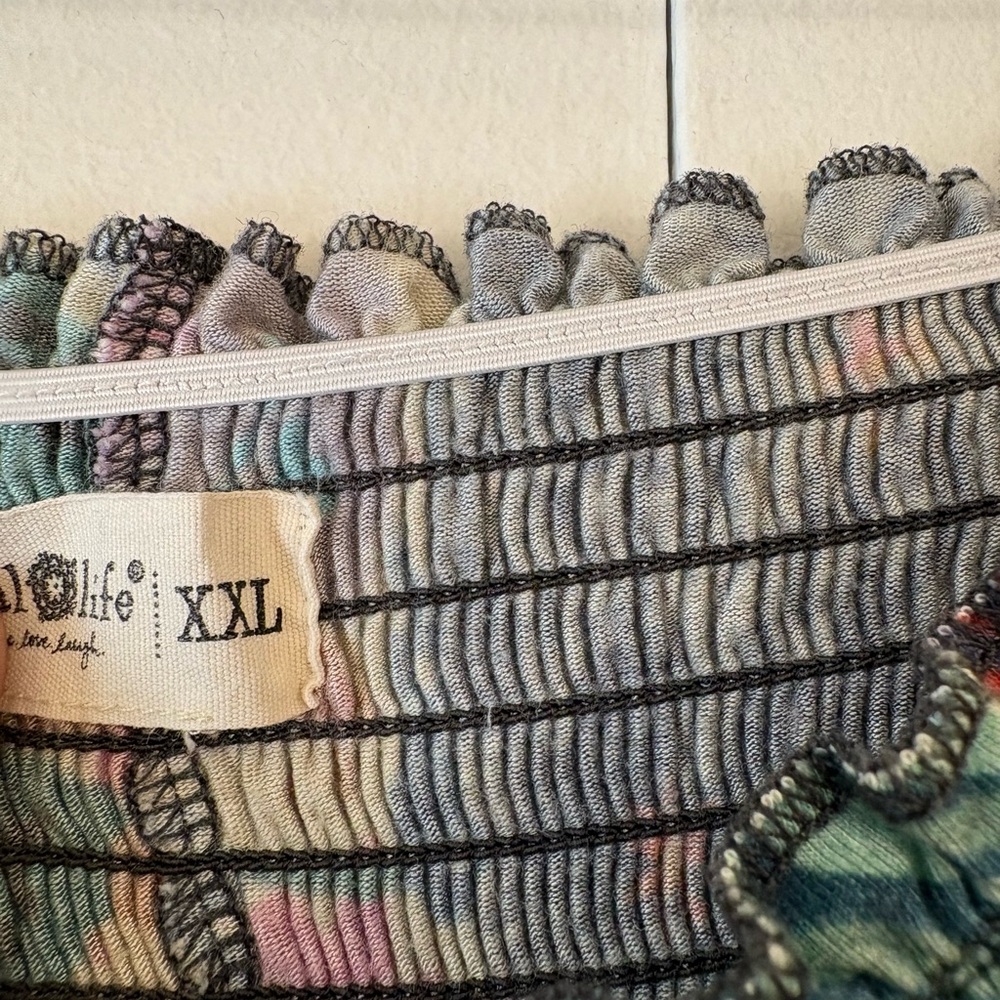 NATURAL LIFE Colorful Patchwork Wide-Leg Pants - Picture 3 of 5